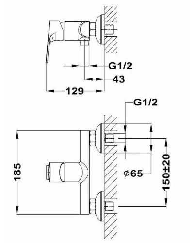 Смеситель для душа Teka Manacor 842321200 Хром