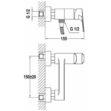 Смеситель для душа Teka Palma 652311200 Хром
