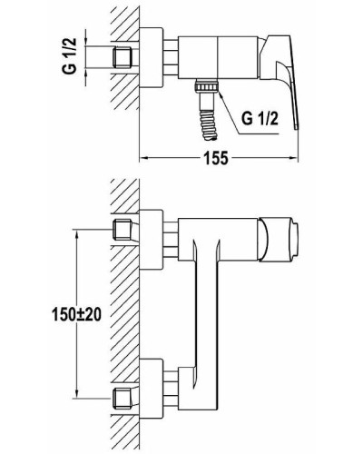 Смеситель для душа Teka Palma 652311200 Хром