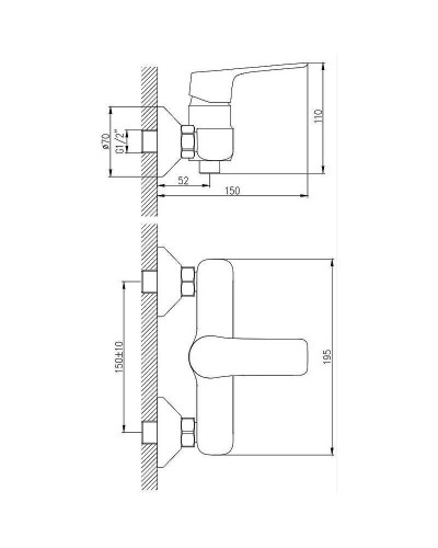 Смеситель для душа Koller Pool Kvadro Start KS0400 Хром