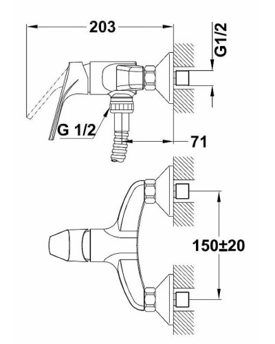 Смеситель для душа Teka Alcudia 462316200 Хром