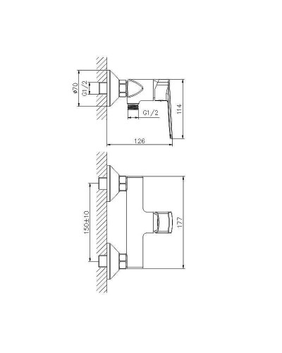 Смеситель для душа Koller Pool Style SL0450 Хром