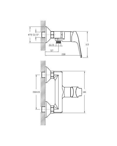 Смеситель для душа Koller Pool Twist TW0400 Хром
