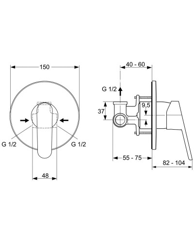 Смеситель для душа Ideal Standard Ceraplan 2 A5960AA Хром