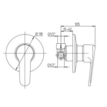 Смеситель для душа Paini Cooper 80CR690