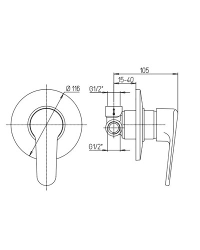 Смеситель для душа Paini Cooper 80CR690