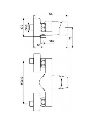 Смеситель для душа Ideal Standard Vito B0411AA Хром