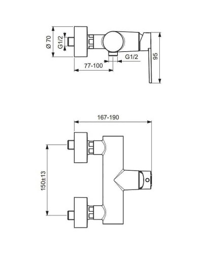 Смеситель для душа Ideal Standard Smart B0464AA Хром