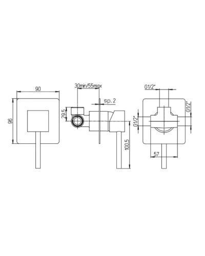 Смеситель для душа Paini Dax 84PW690