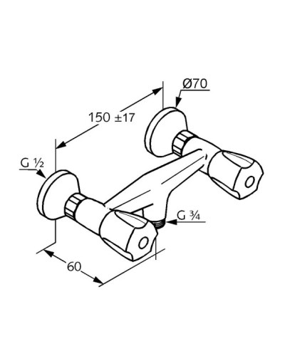 Смеситель для душа Kludi Standard 262020515