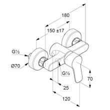 Смеситель для душа Kludi Pure&Easy 378419165