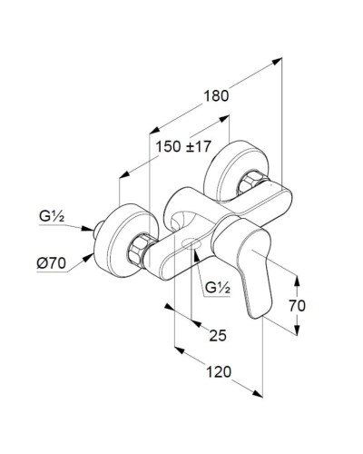 Смеситель для душа Kludi Pure&Easy 378419165