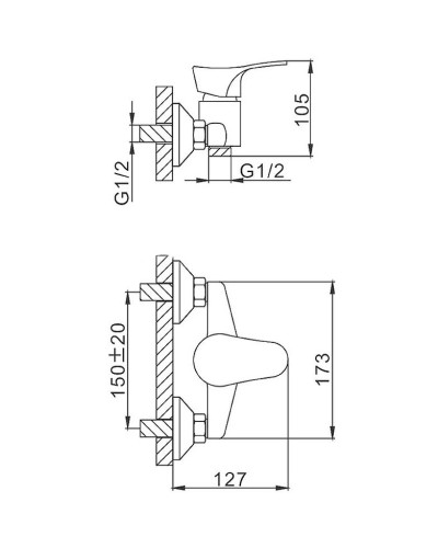 Смеситель для душа Frap H14 F2014-B Хром