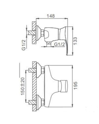Смеситель для душа Frap H01 F2001 Хром
