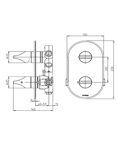Смеситель для душа Bossini Apice Z00500.030 с термостатом Хром