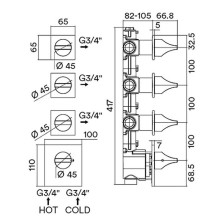 Смеситель для душа Bossini Apice Z035205.073 с термостатом Черный матовый