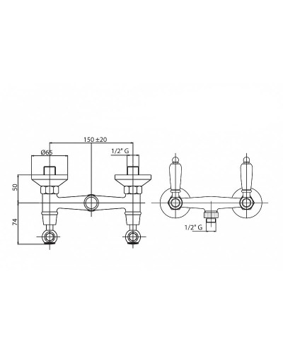 Смеситель для душа Cezares First FIRST-D-03/24-M Золото 24 карат