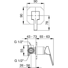 Смеситель для душа Cezares Legend-DIM-03/24 Золото 24 карат