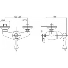 Смеситель для душа Cezares Margot MARGOT-DM-03/24-M Золото 24 карат