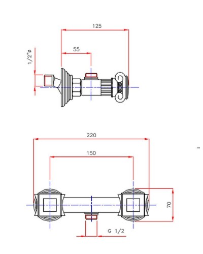 Смеситель для душа Cezares Olimp DS OLIMP-DS-02-O Бронза