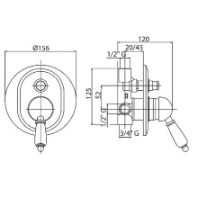 Смеситель для душа Cezares Vintage VINTAGE-VDIM-02-Sw Бронза