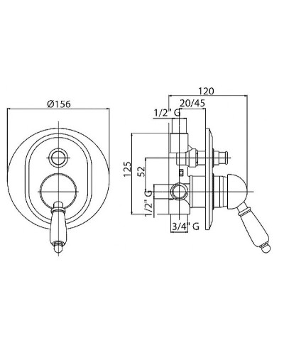 Смеситель для душа Cezares Vintage VINTAGE-VDIM-02-Sw Бронза
