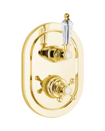 Смеситель для душа Cezares Vintage VINTAGE-VDIM2-T-03/24-Sw с термостатом Золото 24 карат