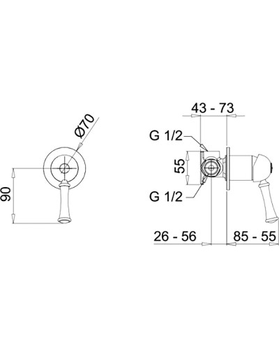 Смеситель для душа Migliore Dallas 18599 Бронза