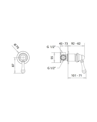 Смеситель для душа Migliore Maya 18918 Бронза
