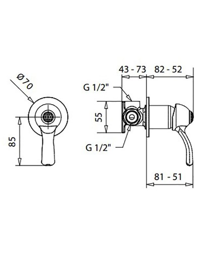 Смеситель для душа Migliore Lem Swarovski 18878 Бронза