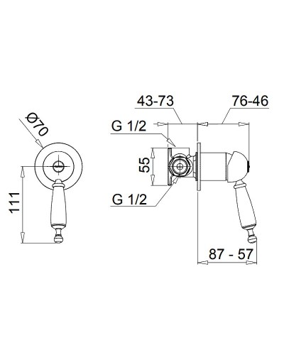 Смеситель для душа Migliore Oxford 19120 Тосканская бронза