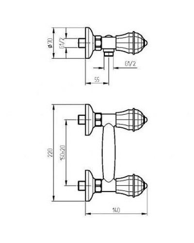 Смеситель для душа Migliore Prestige Crystal 28013 Золото