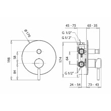 Смеситель для душа Migliore Fortis 30464 Черный матовый