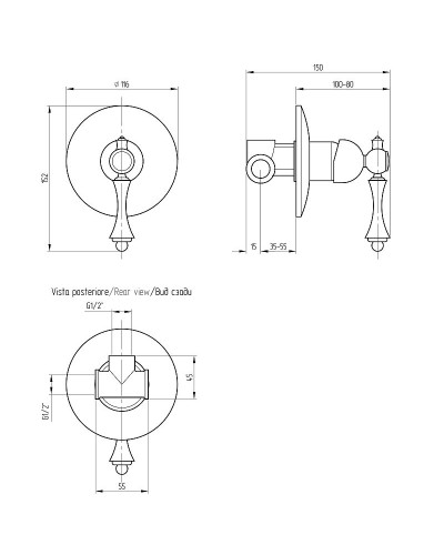 Смеситель для душа Migliore Bomond 30010 Бронза