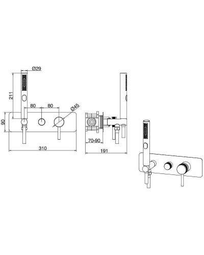 Смеситель для душа Allen Brau Priority 5.31009-31 Черный матовый