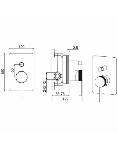 Смеситель для душа Allen Brau Priority 5.31011-BN Никель брашированный