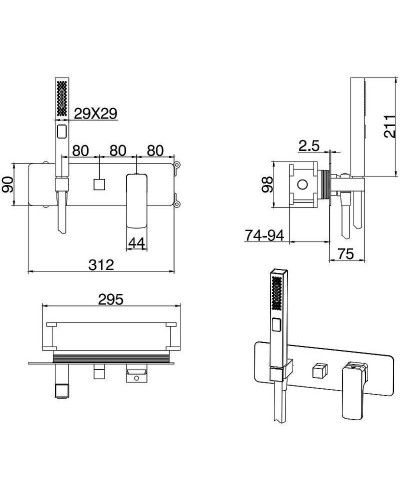 Смеситель для душа Allen Brau Infinity 5.21011-31 Черный матовый