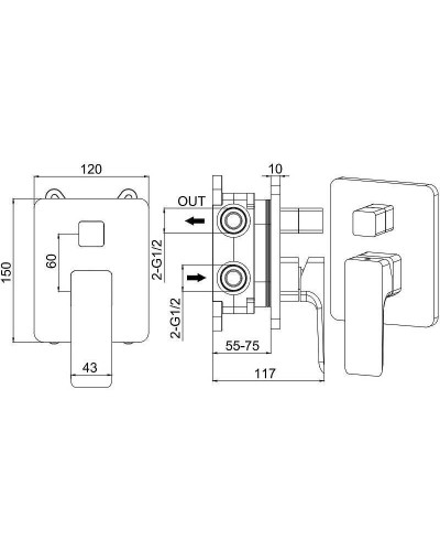 Смеситель для душа Allen Brau Infinity 5.21014-31 Черный матовый