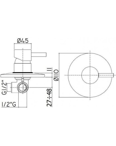 Смеситель для душа Paffoni Light LIG011ST Сталь