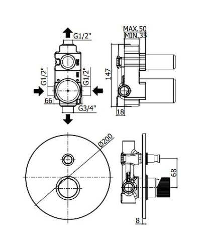 Смеситель для душа Paffoni Jo JO015CR Хром