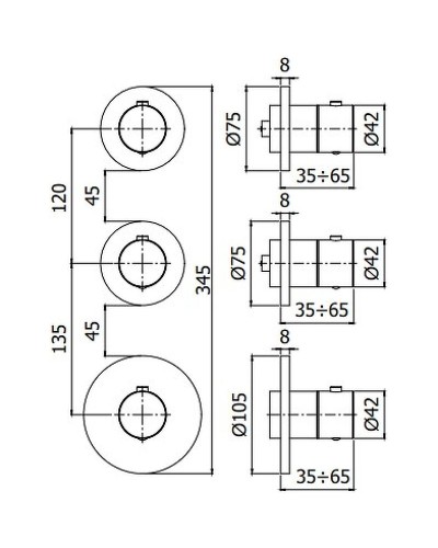 Смеситель для душа Paffoni Modular Box MDE018NO с термостатом Черный матовый