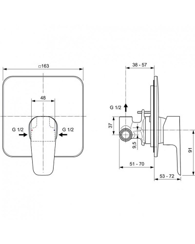 Смеситель для душа Ideal Standard Cerafine Model D A7188AA Хром