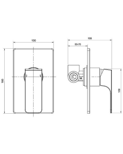 Смеситель для душа Koller Pool Neon Cube NC10450 Хром
