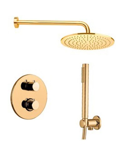 Смеситель для душа Paffoni Light LIQ018HG с термостатом Золото медовое