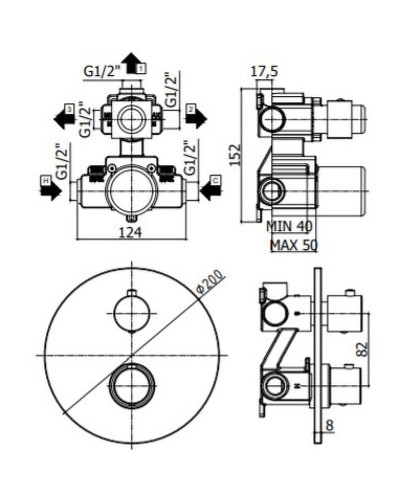 Смеситель для душа Paffoni Light LIQ019BO с термостатом Белый матовый