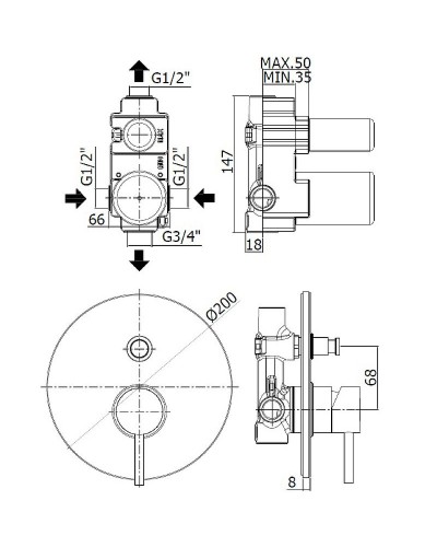 Смеситель для душа Paffoni Light LIG015HGSP Золото медовое брашированное