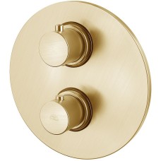 Смеситель для душа Paffoni Light LIQ019HGSP с термостатом Золото медовое брашированное