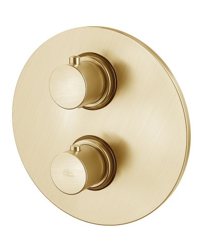 Смеситель для душа Paffoni Light LIQ019HGSP с термостатом Золото медовое брашированное