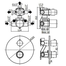 Смеситель для душа Paffoni Light LIQ019HGSP с термостатом Золото медовое брашированное