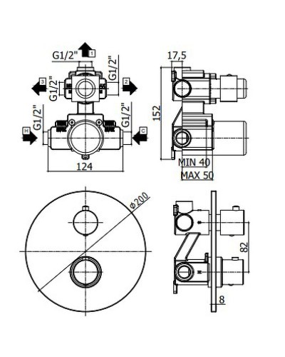 Смеситель для душа Paffoni Light LIQ019HGSP с термостатом Золото медовое брашированное